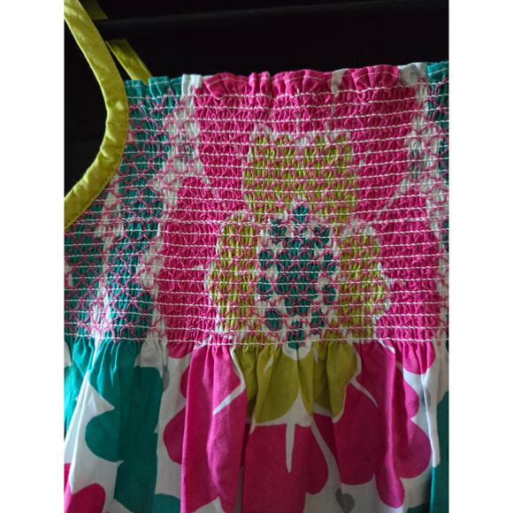 Mini Boden Floral Colorful Midi Smocked Girls Sleeveless sundress size 11/12 - Picture 3 of 5
